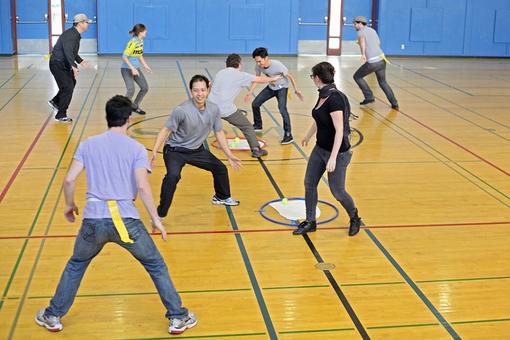 Playing on a Basketball Court